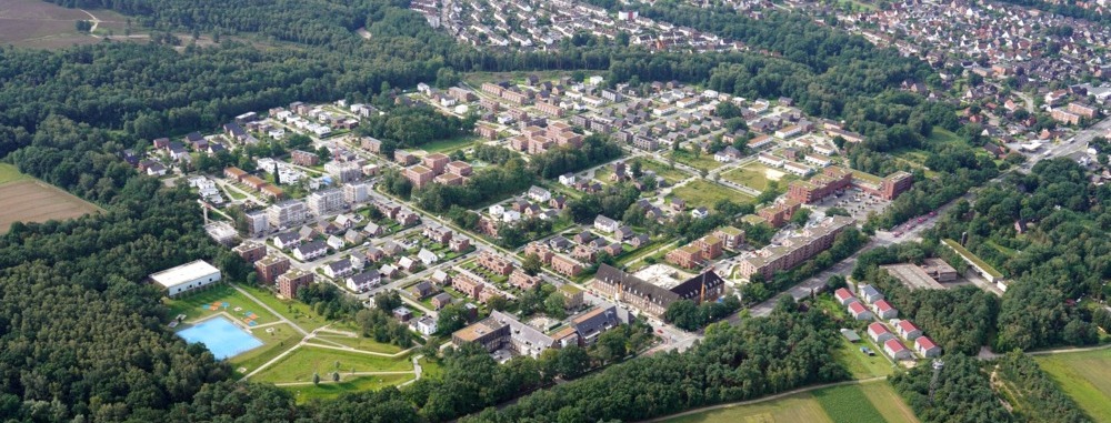 Luftaufnahme vom Quartier Fischbeker Heidbrook