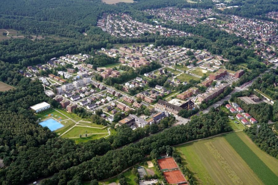 Luftaufnahme des Quartiers Fischbeker Heidbrook